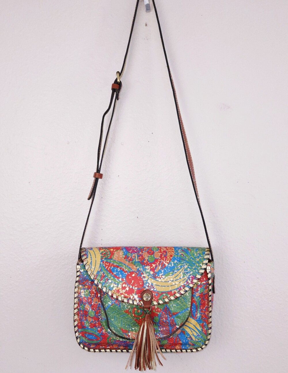 Patricia Nash Beaumont Flap Tropicana Crossbody Bag Purse